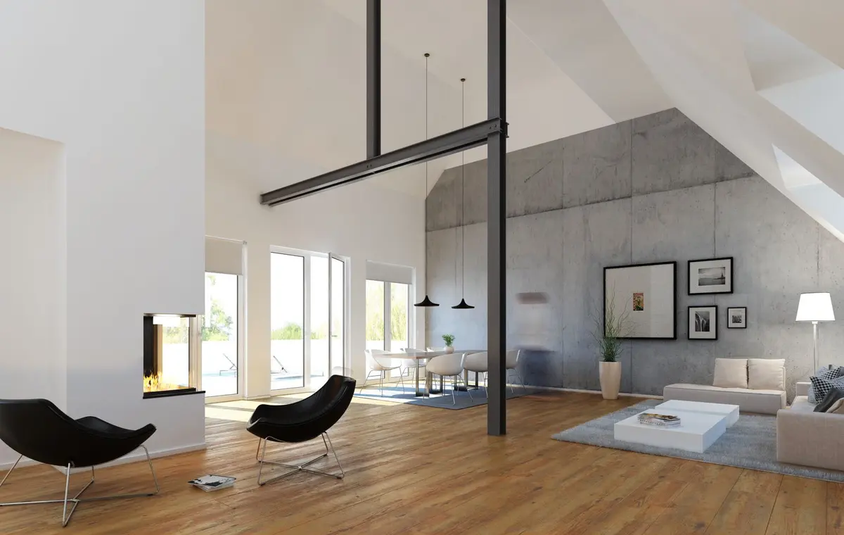 Wohnraum einer Maisonette im Salinenhof